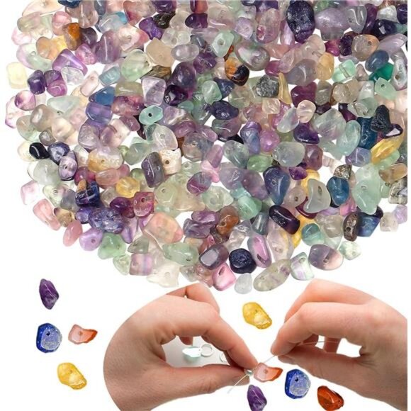 Fluorite Crystal Beads 400 Pcs Natural Chip Stone - Picture 1 of 8